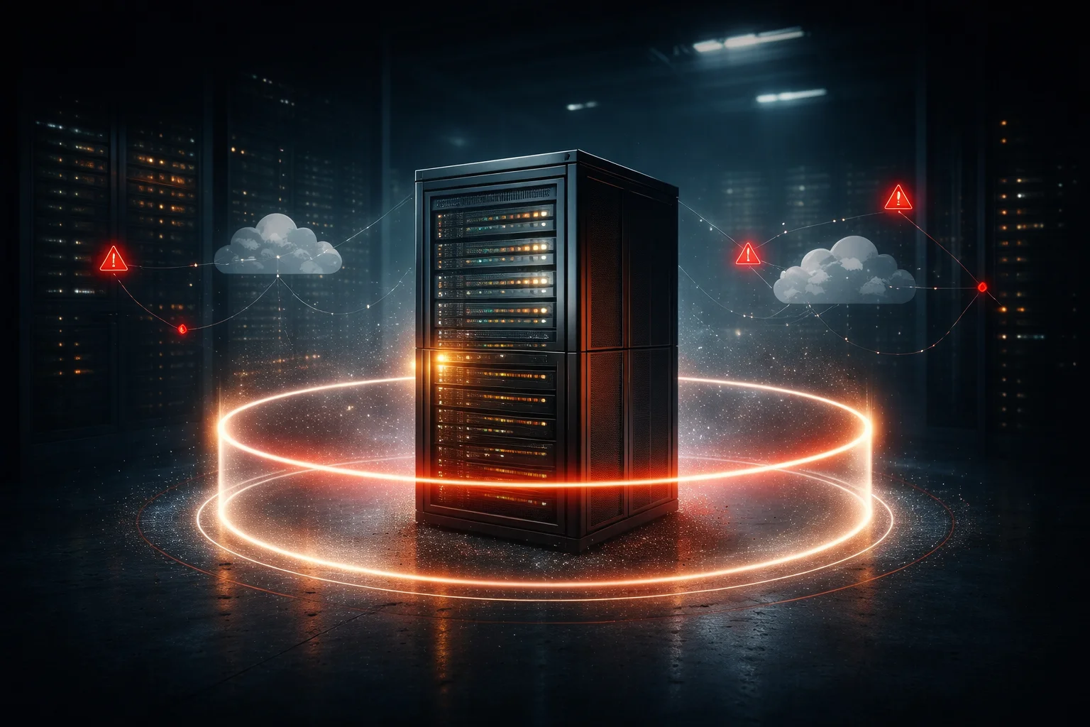 Server with air-gap protection ring - cloud stays outside